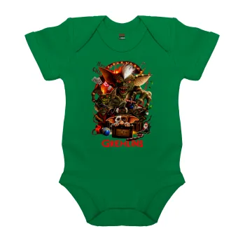 Gremlins, Βρεφικό φορμάκι μωρού, ΠΡΑΣΙΝΟ, 100% Organic Cotton, κοντομάνικο