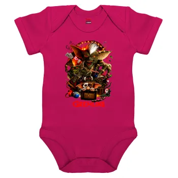 Gremlins, Βρεφικό φορμάκι μωρού, 0-18 μηνών, ΡΟΖ, 100% Organic Cotton, κοντομάνικο
