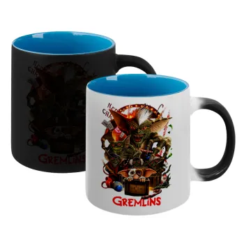 Gremlins, Κούπα Μαγική εσωτερικό μπλε, κεραμική 330ml που αλλάζει χρώμα με το ζεστό ρόφημα