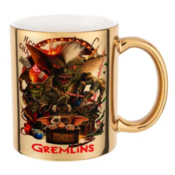 Gremlins, Κούπα κεραμική, χρυσή καθρέπτης, 330ml