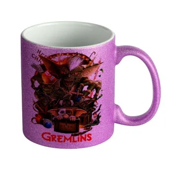 Gremlins, Κούπα Μωβ Glitter που γυαλίζει, κεραμική, 330ml