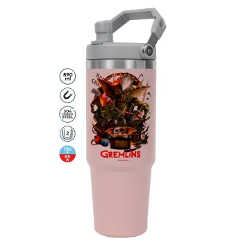 Gremlins, Pink color, 890ml (30oz) stainless Steel Tumbler with Handle