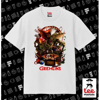 Gremlins, Κλασικό T-Shirt, διπλής ραφής, χωρίς πλευρικές ραφές ΛΕΥΚΟ από 100% βαμβάκι. Vegan & OEKO-TEX πιστοποιημένο.