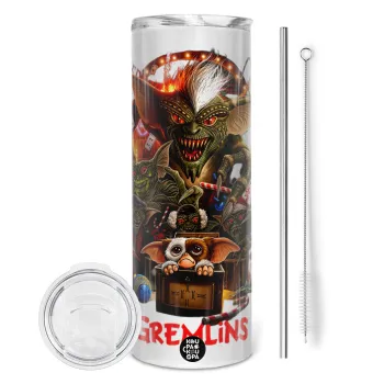 Gremlins, Tumbler stainless steel 600ml, with metal straw & cleaning brush