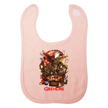 Gremlins, Σαλιάρα με Σκρατς ΡΟΖ 100% Organic Cotton (0-18 months)