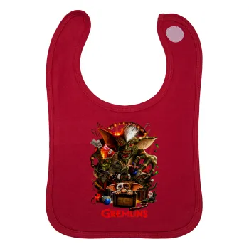 Gremlins, Σαλιάρα με Σκρατς Κόκκινη 100% Organic Cotton (0-18 months)