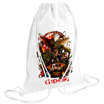 Gremlins, Backpack pouch GYMBAG white (28x40cm)
