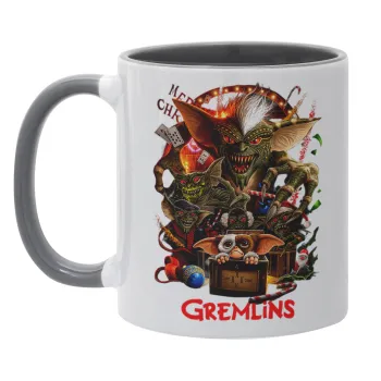 Gremlins, Κούπα χρωματιστή γκρι, κεραμική, 330ml