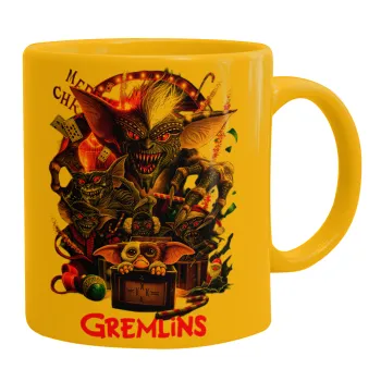 Gremlins, Κούπα, κεραμική κίτρινη, 330ml