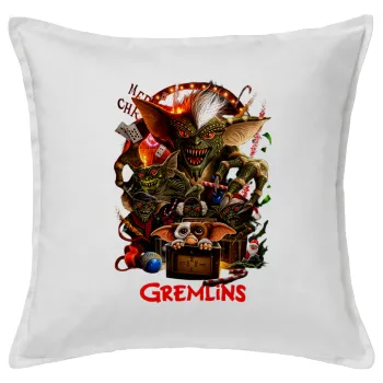 Gremlins, Μαξιλάρι καναπέ ΛΕΥΚΟ 100% βαμβάκι, περιέχεται το γέμισμα (50x50cm)