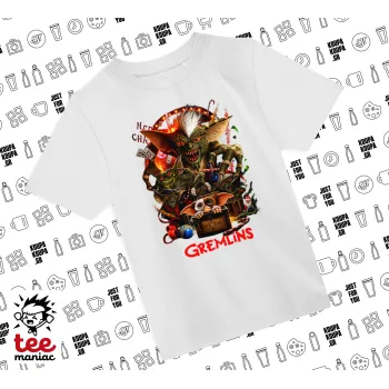 Gremlins, Άνετο παιδικό T-Shirt ΛΕΥΚΟ από 100% βαμβάκι, για κάθε μέρα. Vegan & OEKO-TEX πιστοποιημένο.