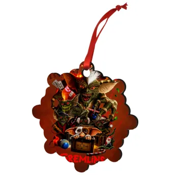 Gremlins, Στολίδι Χριστουγεννιάτικο στολίδι snowflake ξύλινο 7.5cm