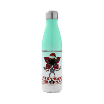 Stranger Things Christmas, Metal mug thermos Green/White (Stainless steel), double wall, 500ml