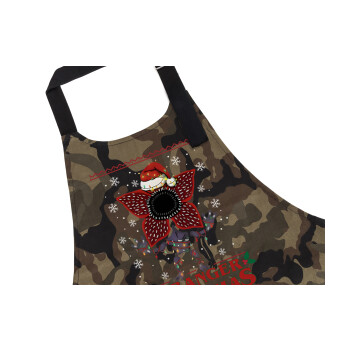 Stranger Things Christmas, Ποδιά Σεφ με τσέπες, Βαμβακερή, Camouflage (ΕΝΗΛΙΚΩΝ, 100% COTTON)