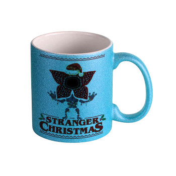 Stranger Things Christmas, Κούπα Σιέλ Glitter που γυαλίζει, κεραμική, 330ml