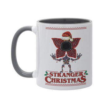 Stranger Things Christmas, Κούπα χρωματιστή γκρι, κεραμική, 330ml