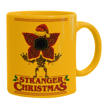 Stranger Things Christmas, Ceramic coffee mug yellow, 330ml