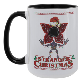 Stranger Things Christmas, Κούπα Mega 15oz, κεραμική Μαύρη, 450ml