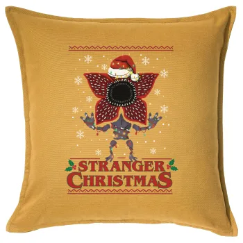 Stranger Things Christmas, Sofa cushion YELLOW 50x50cm includes filling