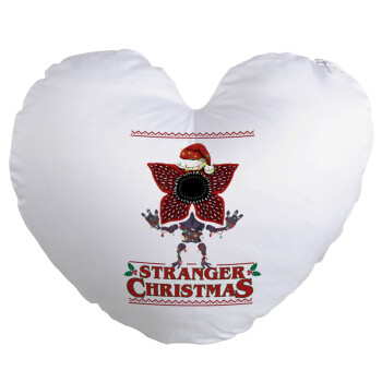Stranger Things Christmas, Μαξιλάρι καναπέ καρδιά 40x40cm περιέχεται το  γέμισμα