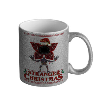 Stranger Things Christmas, Κούπα Ασημένια Glitter που γυαλίζει, κεραμική, 330ml