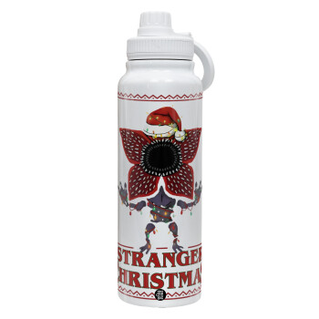 Stranger Things Christmas, 1L Stainless Steel Thermal Bottle with Phone Holder & Double Wall Insulation