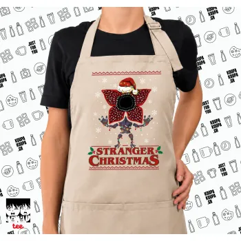 Stranger Things Christmas, Ποδιά μακριά Σεφ ολόσωμη με τσέπες SAND (ΕΝΗΛΙΚΩΝ)
