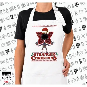 Stranger Things Christmas, Ποδιά μακριά Σεφ ολόσωμη με τσέπες white (ΕΝΗΛΙΚΩΝ)