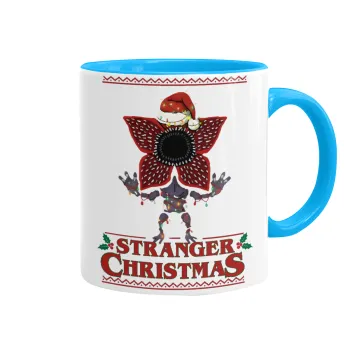 Stranger Things Christmas, Κούπα χρωματιστή γαλάζια, κεραμική, 330ml