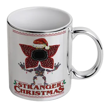 Stranger Things Christmas, Κούπα κεραμική, ασημένια καθρέπτης, 330ml