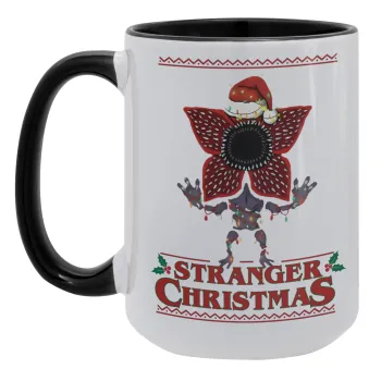 Stranger Things Christmas, Κούπα Mega 15oz, κεραμική Μαύρη, 450ml