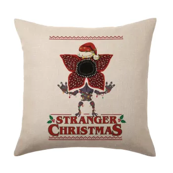 Stranger Things Christmas, Μαξιλάρι καναπέ ΛΙΝΟ 40x40cm περιέχεται το  γέμισμα