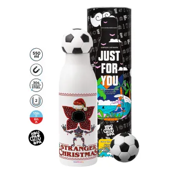 Stranger Things Christmas, Soccer Metal mug thermos, double wall, 550ml