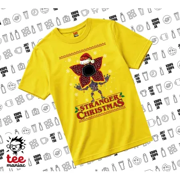 Stranger Things Christmas, yellow childrens T-Shirt made of 100% cotton, for every day. Vegan & OEKO-TEX certified.