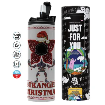 Stranger Things Christmas, Tumbler stainless steel GREY 600ml