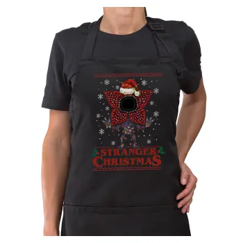 Stranger Things Christmas, Ποδιά μακριά Σεφ ολόσωμη με τσέπες Μαύρη (ΕΝΗΛΙΚΩΝ)