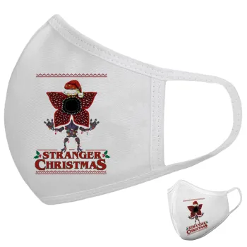 Stranger Things Christmas, Μάσκα υφασμάτινη υψηλής άνεσης παιδική (Δώρο πλαστική θήκη)