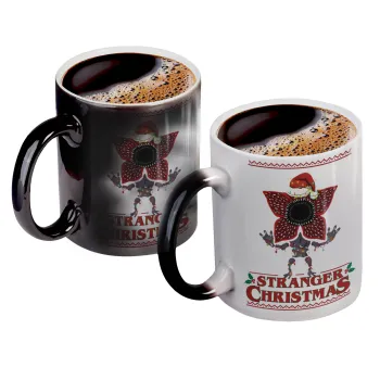 Stranger Things Christmas, Color changing magic Mug, ceramic, 330ml when adding hot liquid inside, the black colour desappears (1 pcs)