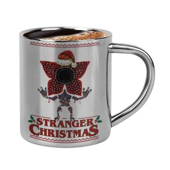 Stranger Things Christmas, Double-wall metal cup for espresso (220ml)
