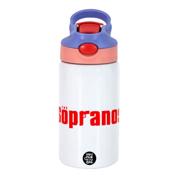 The Sopranos, Children's hot water bottle, stainless steel, with safety straw, pink/purple (350ml)