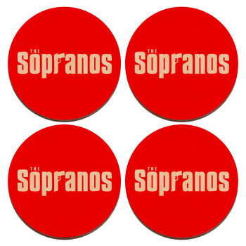 The Sopranos, ΣΕΤ x4 Σουβέρ ξύλινα στρογγυλά plywood (9cm)