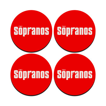 The Sopranos, ΣΕΤ 4 Σουβέρ ξύλινα στρογγυλά (9cm)