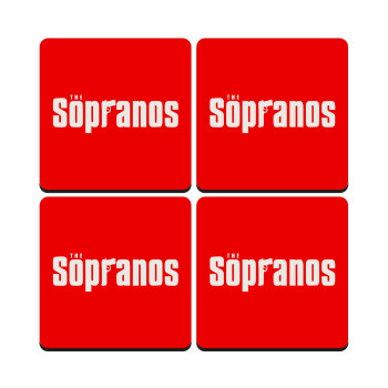 The Sopranos, ΣΕΤ 4 Σουβέρ ξύλινα τετράγωνα (9cm)