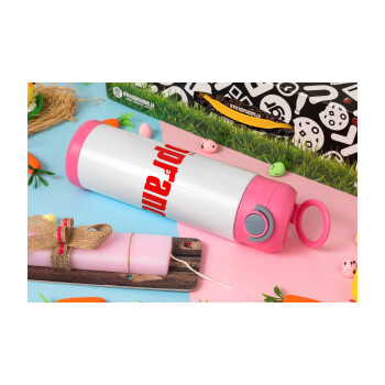 The Sopranos, Πασχαλινή Λαμπάδα με Παιδικό παγούρι θερμό, ανοξείδωτο, με καλαμάκι ασφαλείας, ΡΟΖ (500ml)