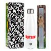 Easter candle, metallic white thermos bottle (500ml) & aromatic flat candle (30cm) (GRAY)