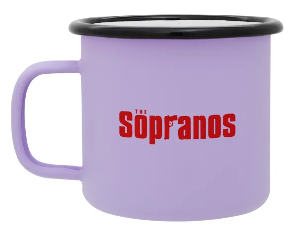 The Sopranos — Metal enamel mug, matte light pastel purple, 360ml