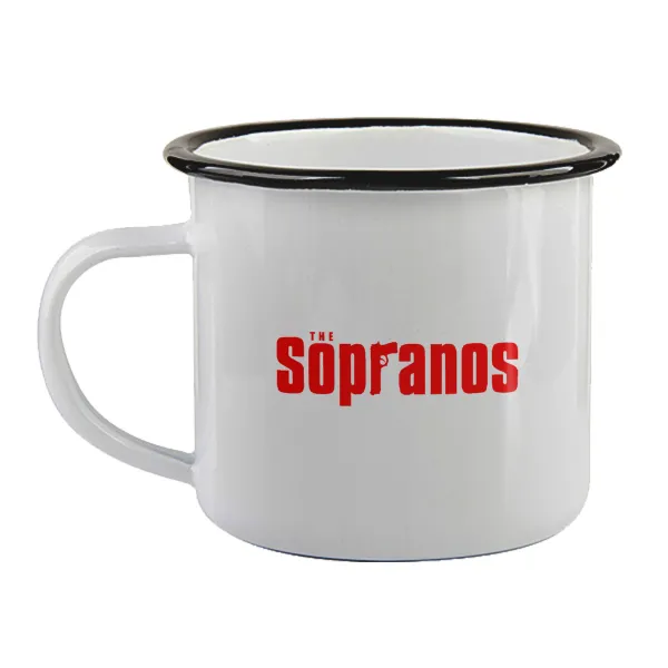 The Sopranos — Enamel mug with black rim, 360ml