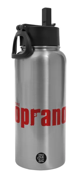 The Sopranos — Metal mug thermo Silver with Straw and Spout Lid (Stainless steel), double wall, 950ml
