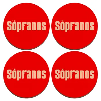 The Sopranos, ΣΕΤ x4 Σουβέρ ξύλινα στρογγυλά plywood (9cm)