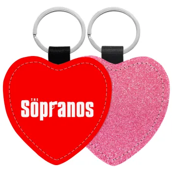 The Sopranos, Μπρελόκ PU δερμάτινο glitter καρδιά ΡΟΖ